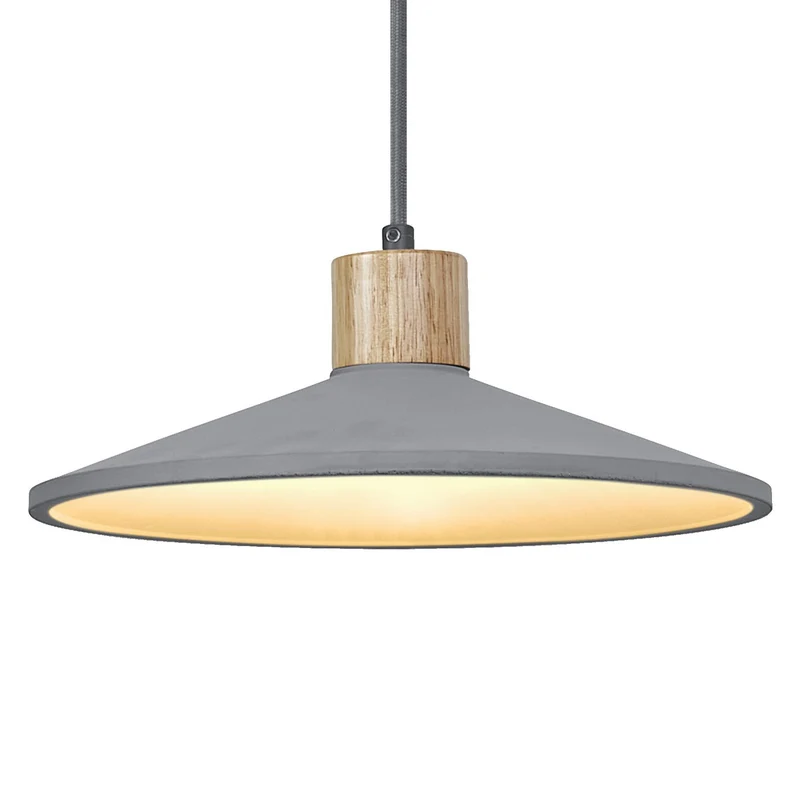 B-Ware OSRAM Hängeleuchte Pendelleuchte CONCRETE WOOD Ø32cm grau holz Beton Lampe E27