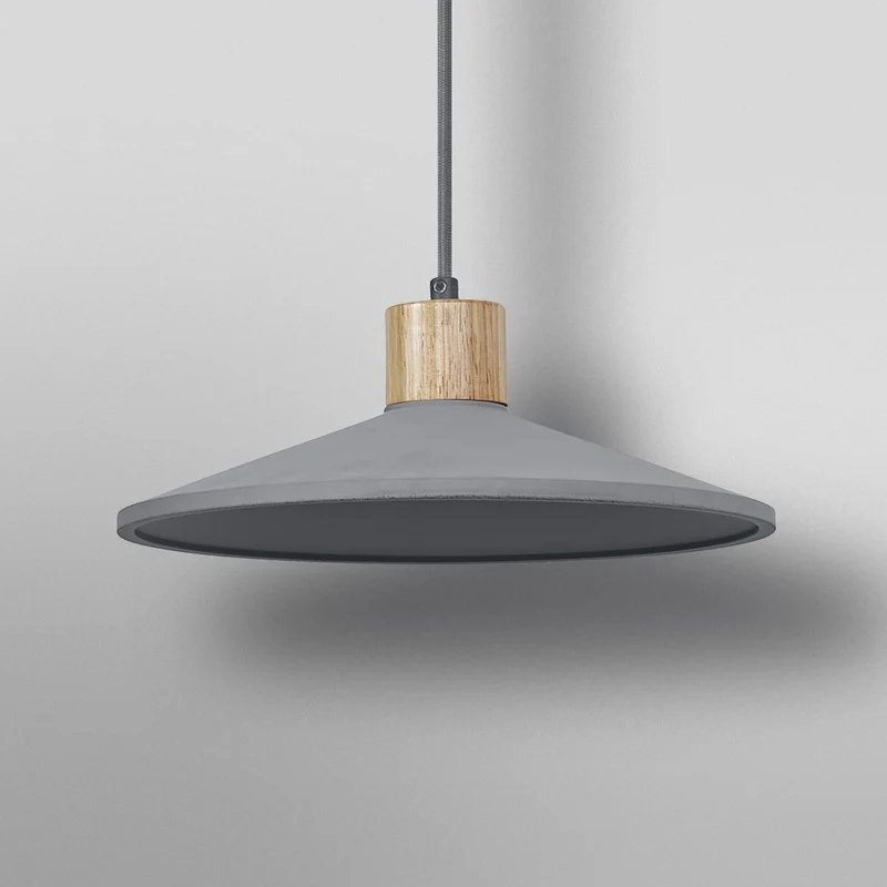 B-Ware OSRAM Hängeleuchte Pendelleuchte CONCRETE WOOD Ø32cm grau holz Beton Lampe E27