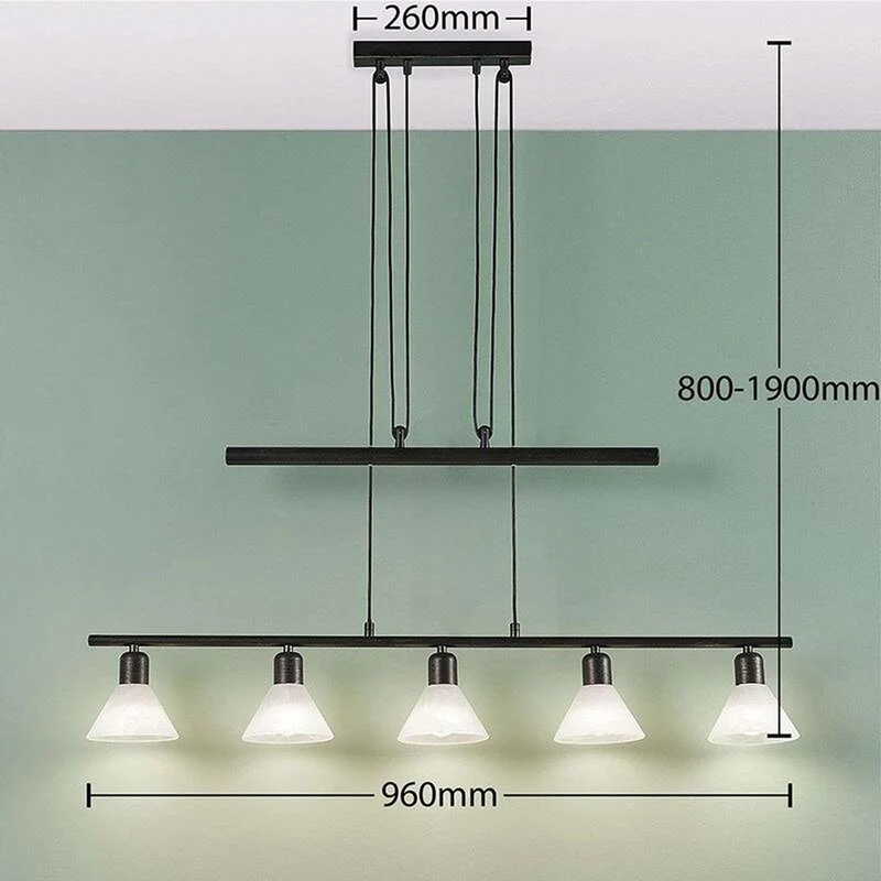 B-Ware Lampenwelt LED-Hängeleuchte Hängeleuchte Lampe Eleasa easydim 5-f. schwarz Leuch