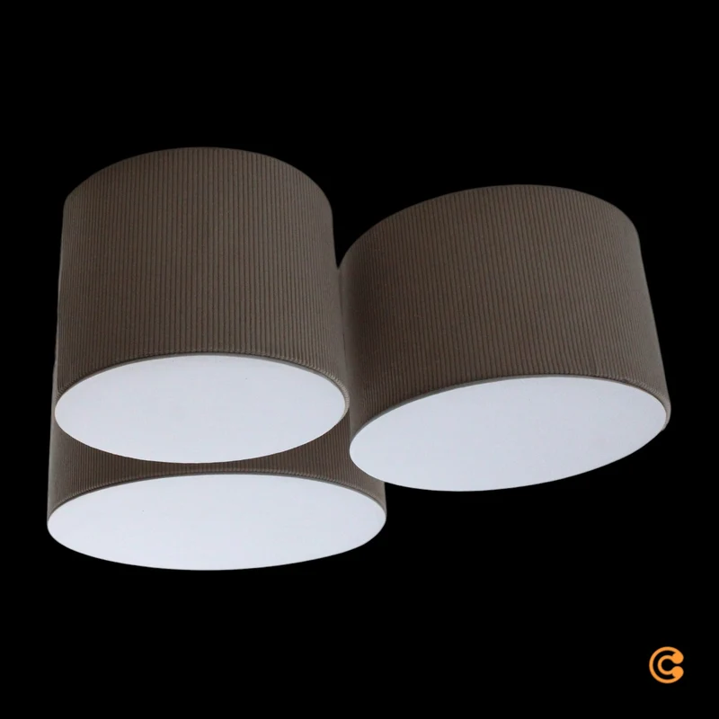 B-Ware JUST LIGHT. Deckenleuchte Green Duro Textil Deckenlampe beige 3-flammig E27 LED