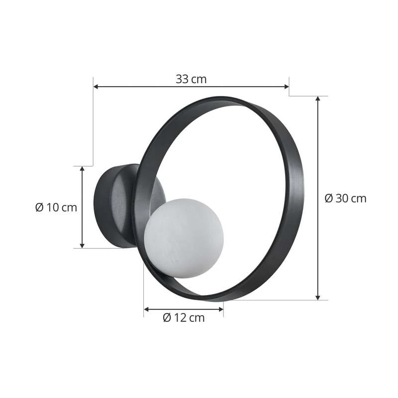 B-Ware Lucande Wandleuchte Luneo LED Lampe Wandlampe schwarz opal 30cm 360 Lumen