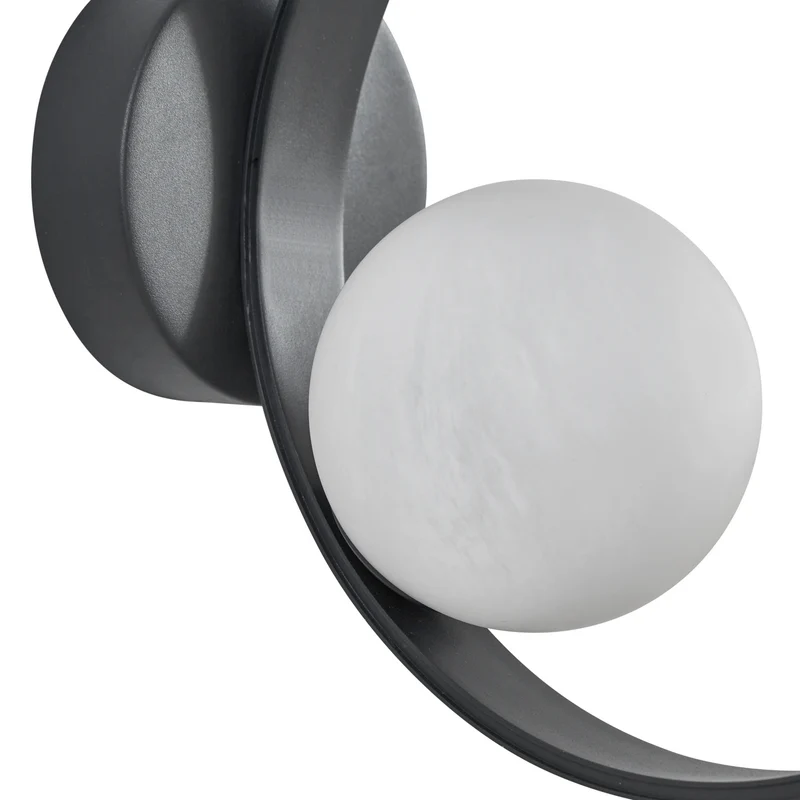 B-Ware Lucande Wandleuchte Luneo LED Lampe Wandlampe schwarz opal 30cm 360 Lumen
