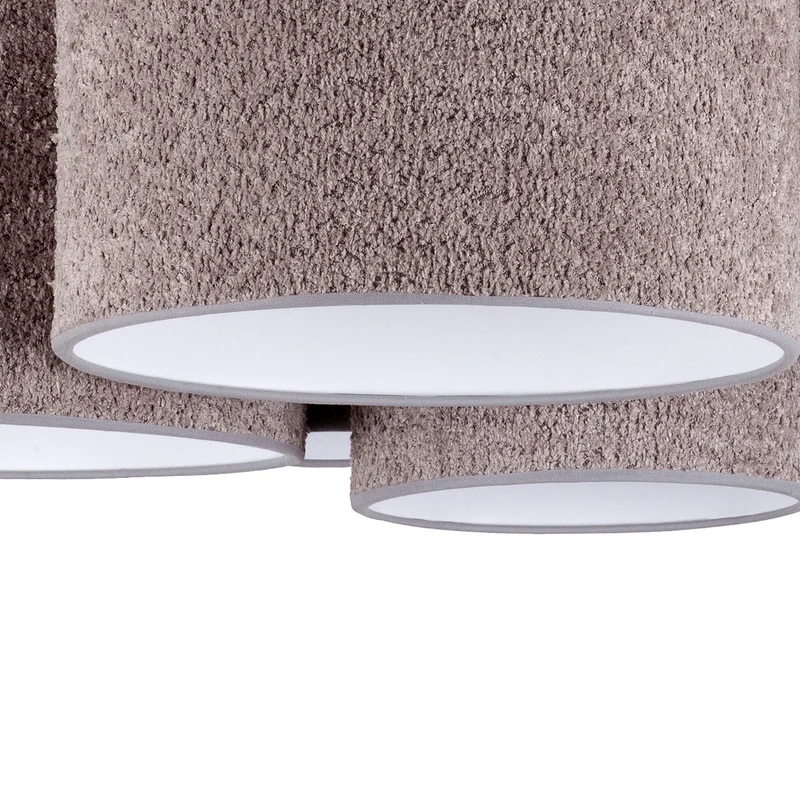 B-Ware Boucle Deckenleuchte Lampe Hauptbeleuchtung sechs Schirme grau Wohnraum876