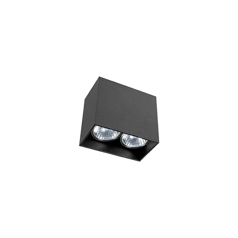 B-Ware Nowodvorski Downlight Spot Gap eckige Form zweiflammig schwarz Aluminium GU10
