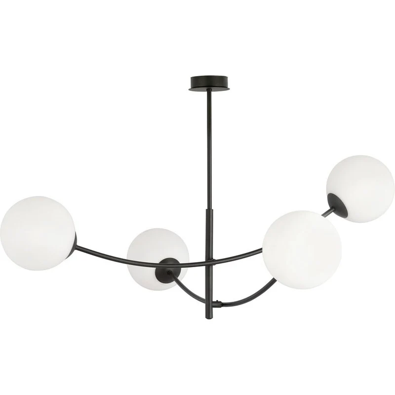 B-Ware Emibig Deckenleuchte Lampe Glaskugeln Hunter IV schwarz opal 4-flammig