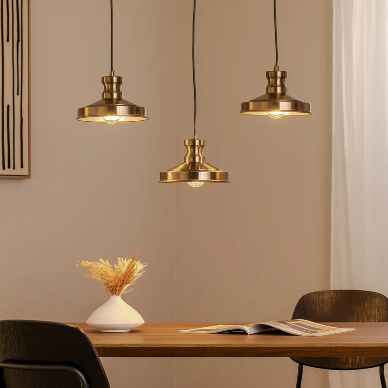 B-Ware Berceste Hängelampe Pendelleuchte Lampe 3-flammig altmessingfarben E27