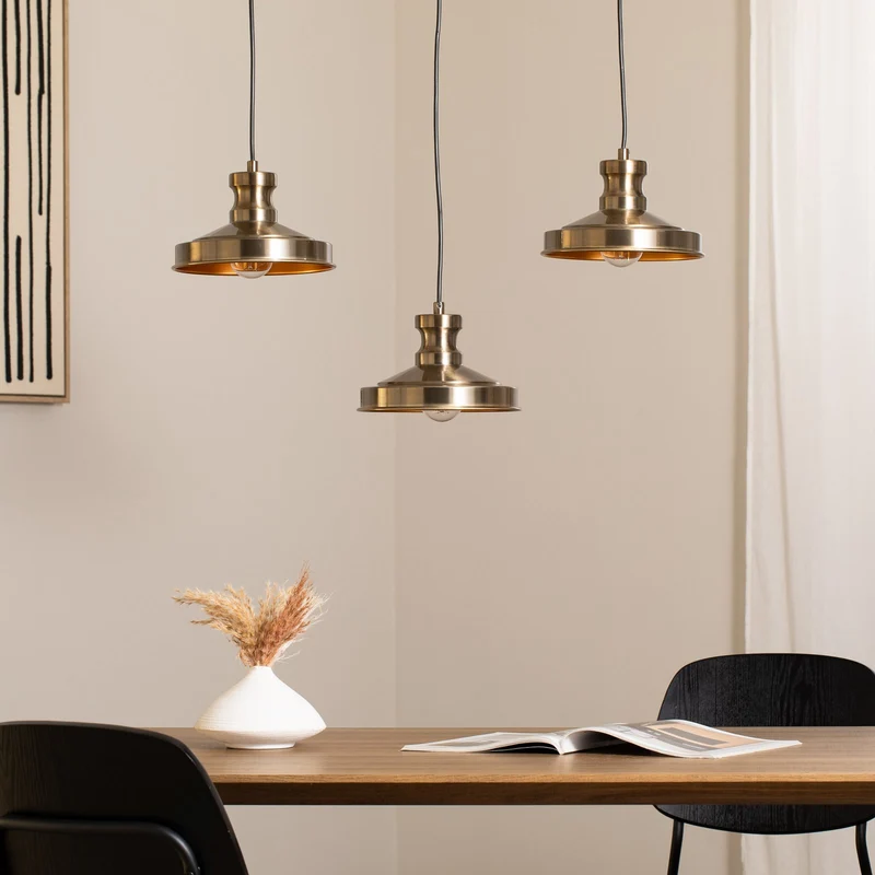B-Ware Berceste Hängelampe Pendelleuchte Lampe 3-flammig altmessingfarben E27