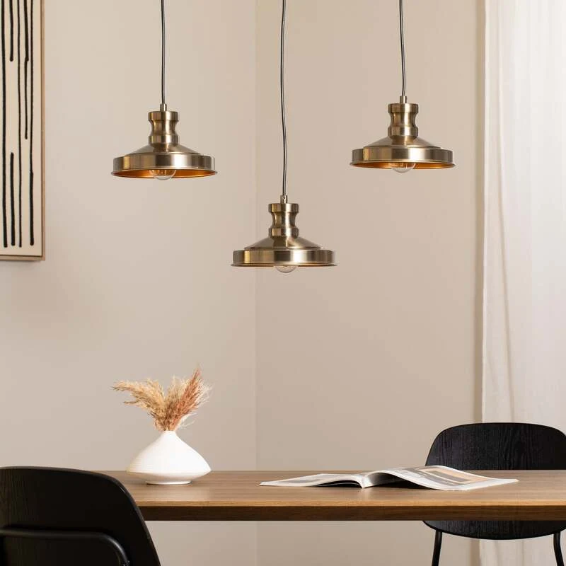 B-Ware Berceste Hängelampe Pendelleuchte Lampe 3-flammig altmessingfarben E27