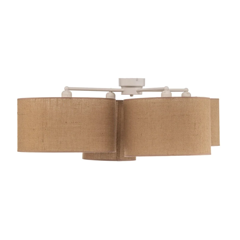 B-Ware Euluna Deckenleuchte Deckenlampe Lodge Jute Textil Metall beige weiß 4-flammig
