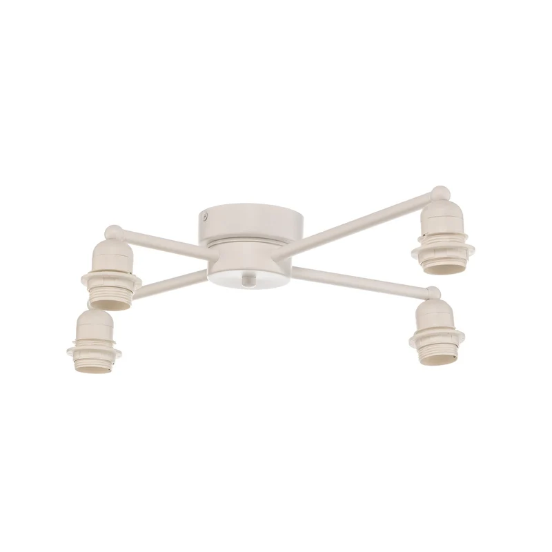 B-Ware Euluna Deckenleuchte Deckenlampe Lodge Jute Textil Metall beige weiß 4-flammig