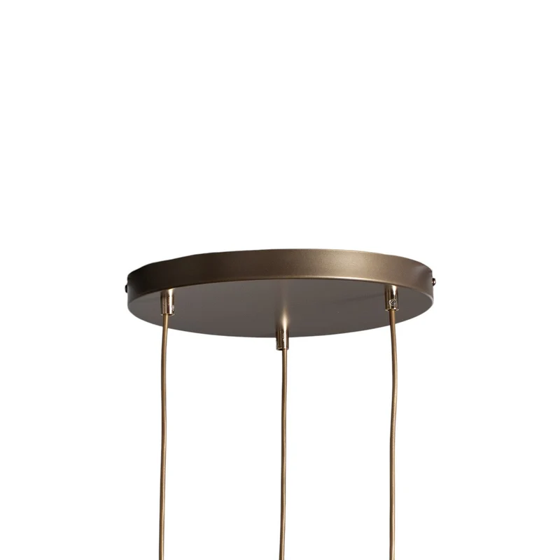 B-Ware Noak Hängelampe Pendelleuchte Lampe Stahl 3-flg LED Deckenleuchte titan/gold