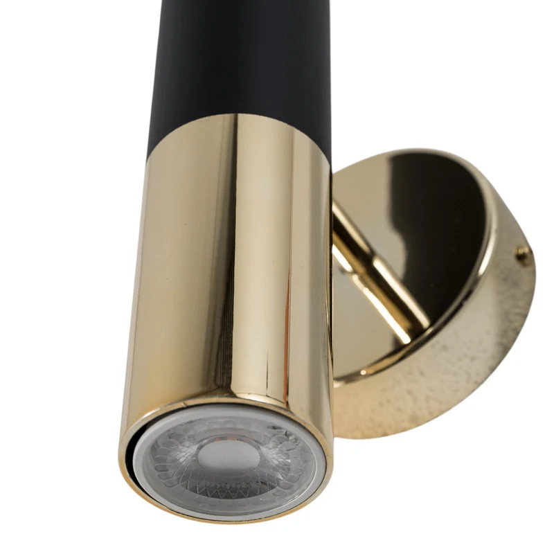 B-Ware Orino Wandleuchte Leuchte Wandlampe schwarz gold Metall GU10 Made in EU 25cm