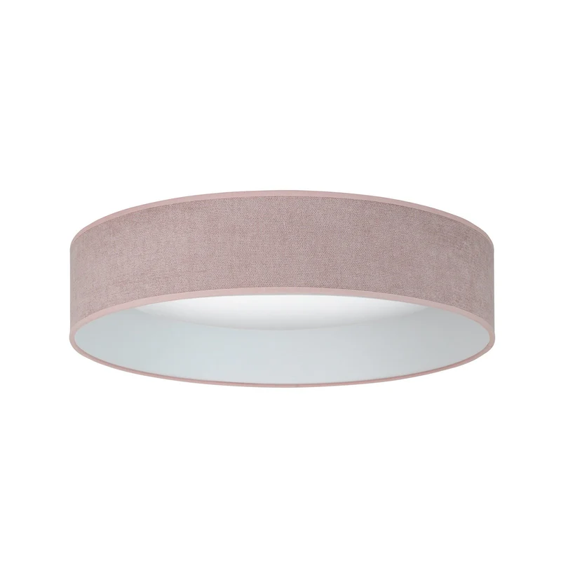 B-Ware Duolla Deckenleuchte Plafond LED Lampe Stoff rosa Fernbedienung dimmbar 45 cm