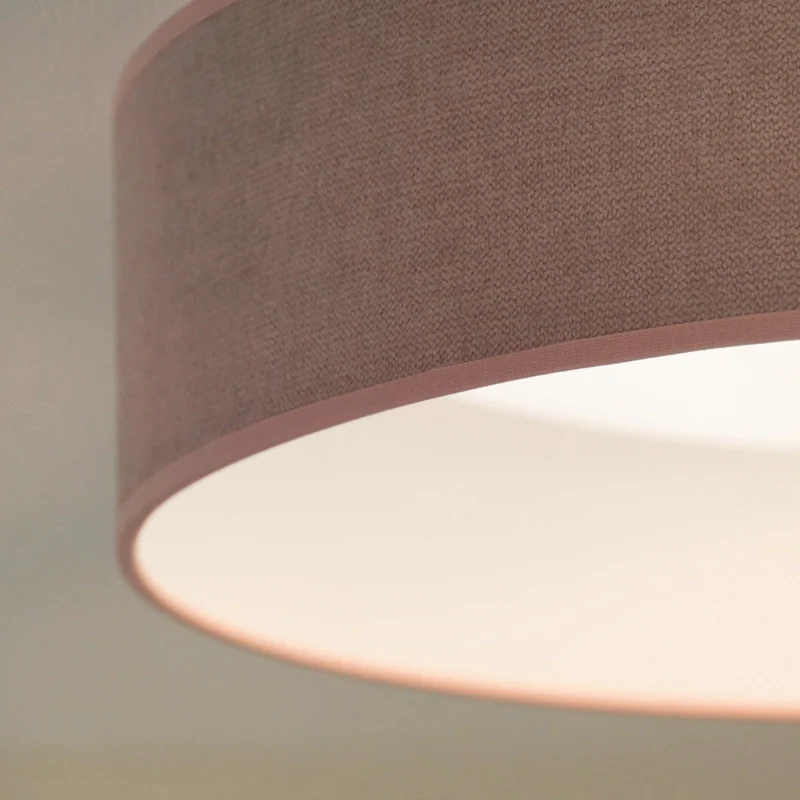 B-Ware Duolla Deckenleuchte Plafond LED Lampe Stoff rosa Fernbedienung dimmbar 45 cm