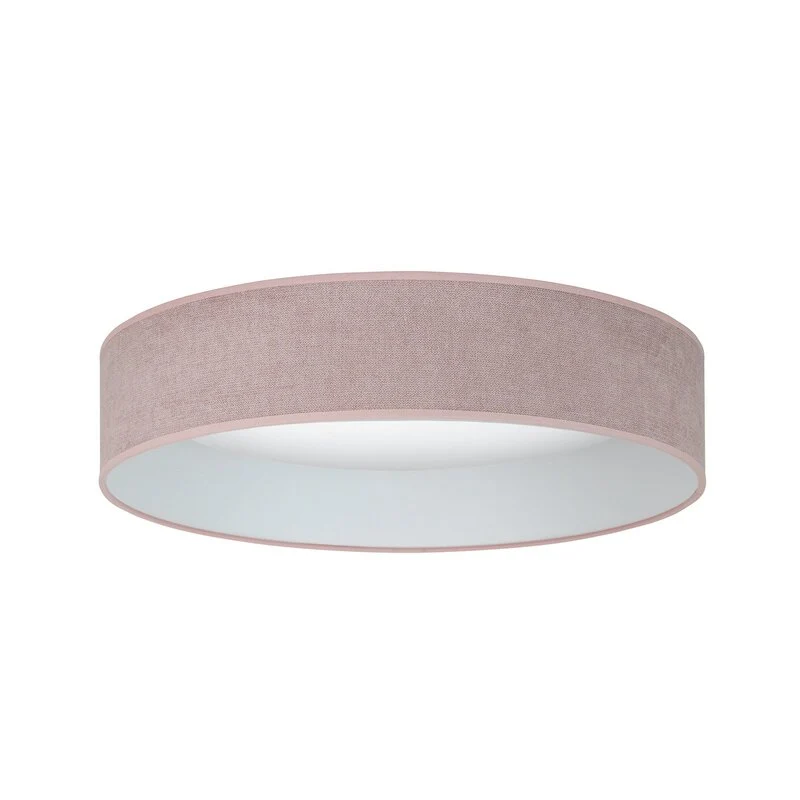 B-Ware Duolla Deckenleuchte Plafond LED Lampe Stoff rosa Fernbedienung dimmbar 45 cm