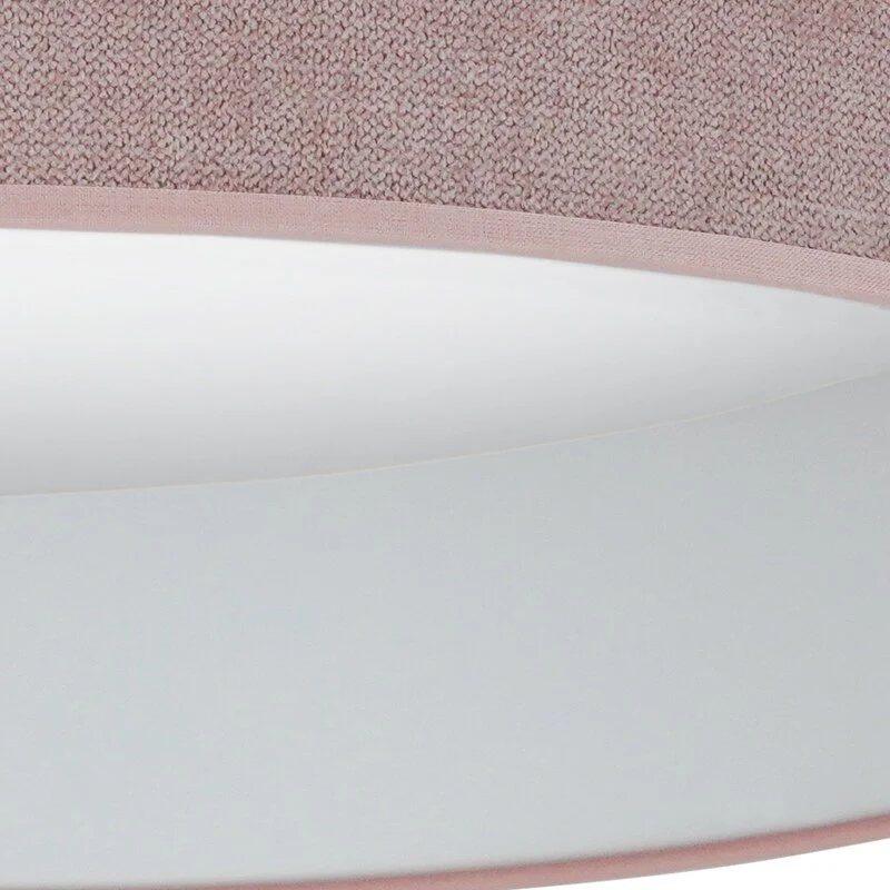 B-Ware Duolla Deckenleuchte Plafond LED Lampe Stoff rosa Fernbedienung dimmbar 45 cm