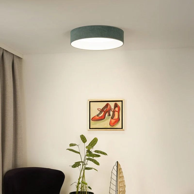 B-Ware DUOLLA Deckenleuchte Plafond Lampe LED mintgrün Stoff Cord Fernbedienung
