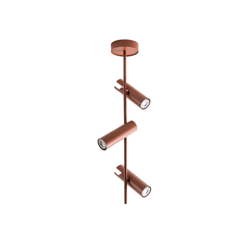 B-Ware Leda Deckenspot Spot Leuchte ziegelrot 3-flammig Stahl Höhe 76 cm