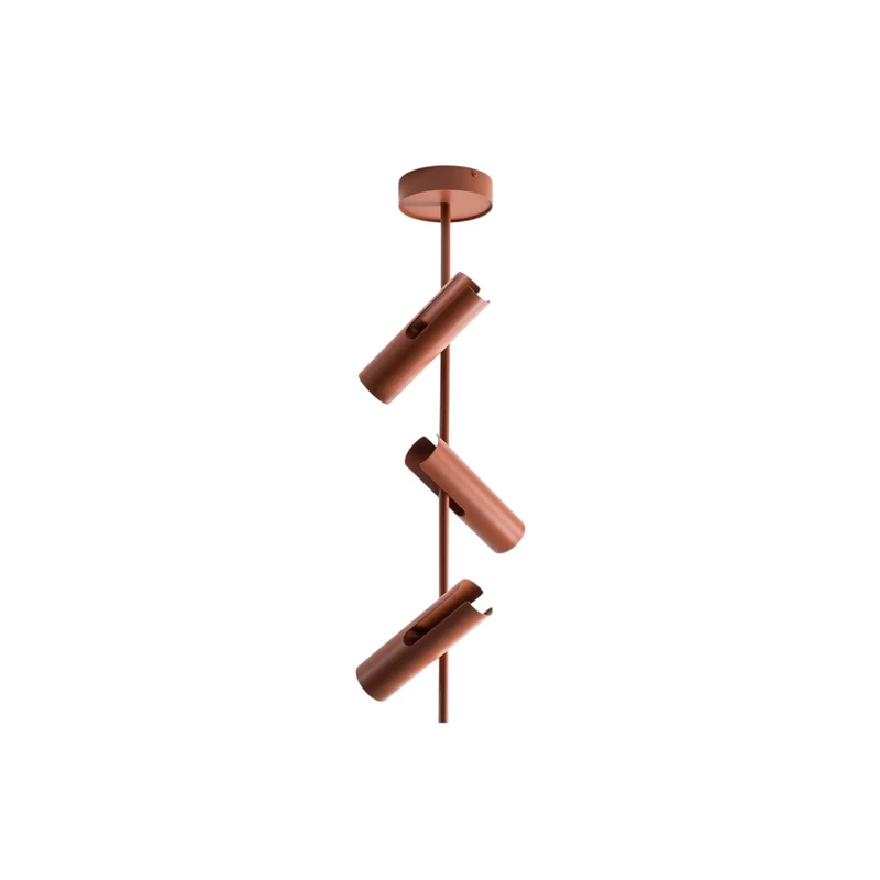 B-Ware Leda Deckenspot Spot Leuchte ziegelrot 3-flammig Stahl Höhe 76 cm