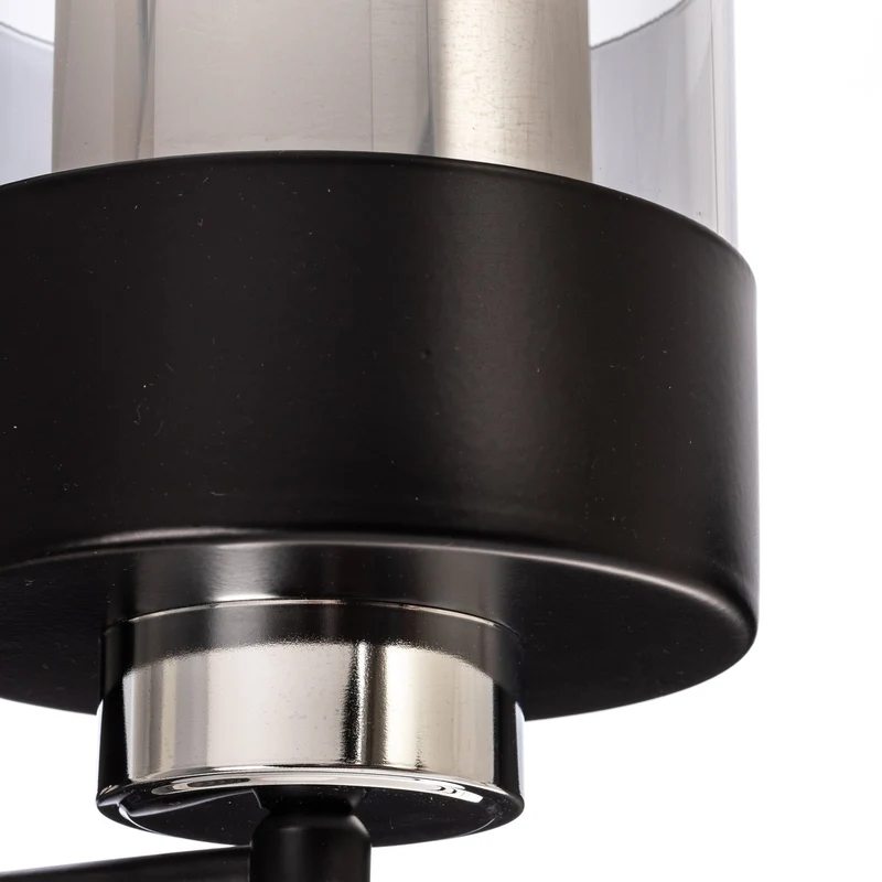 B-Ware Avonni Wandleuchte AP-4288-1BSY Lampe Wandlampe Metall E27 Glas Schwarz