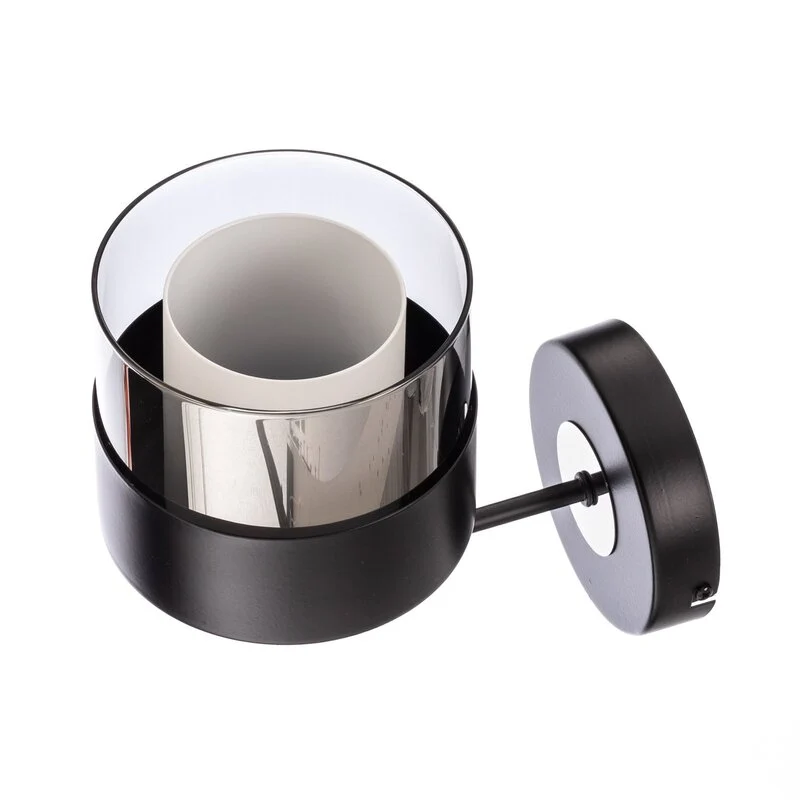 B-Ware Avonni Wandleuchte AP-4288-1BSY Lampe Wandlampe Metall E27 Glas Schwarz