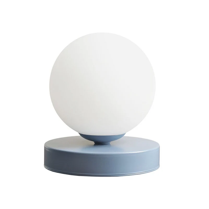 B-Ware ALDEX Tischlampe Leuchte Lampe Joel blau weiß Höhe 17 cm Metall Glas