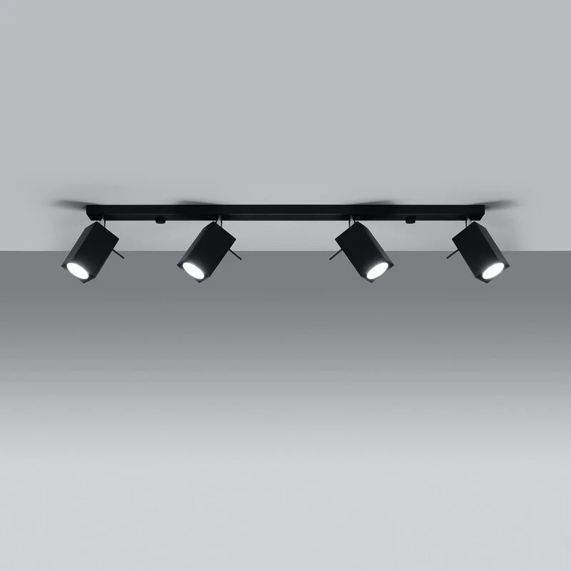 B-Ware Euluna Deckenstrahler Square Deko-Deckenlampe GU10 schwarz vierflammig linear