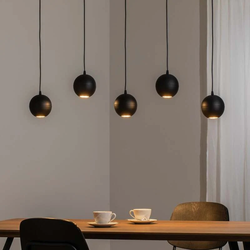 B-Ware Euluna Pendelleuchte Midnight Deckenlampe Hängeleuchte 5-flammig GU10 Schwarz