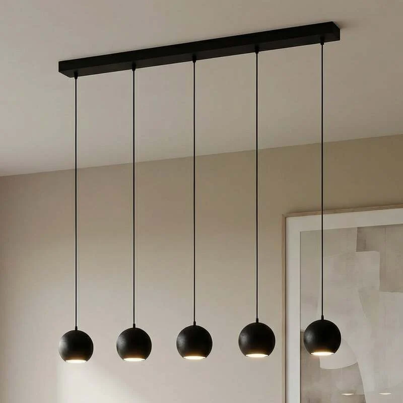 B-Ware Euluna Pendelleuchte Midnight Deckenlampe Hängeleuchte 5-flammig GU10 Schwarz