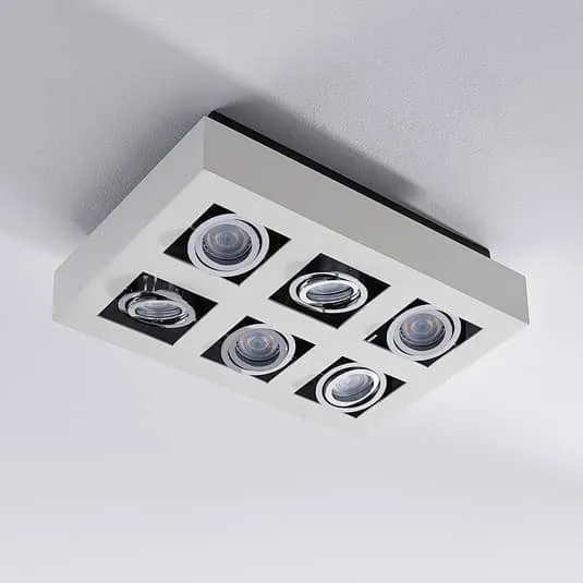 B-Ware Arcchio 6-flammige Deckenlampe Vince Weiß Wohnzimmerleuchte Deckenleuchte GU10