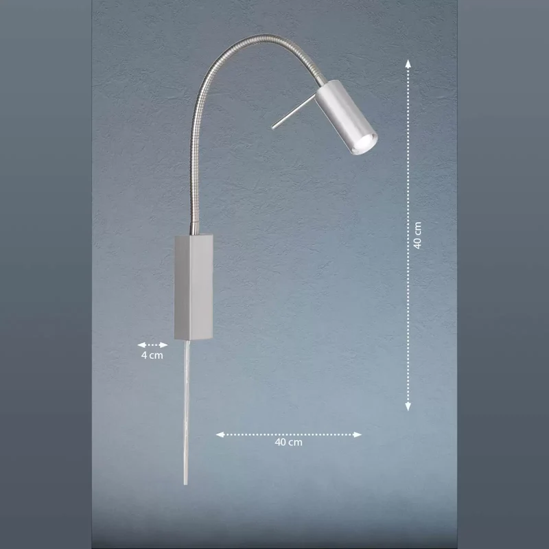 B-Ware Fischer & Honsel LED-Wandlampe Wandleuchte LED River Flexarm Schirm Metall glatt