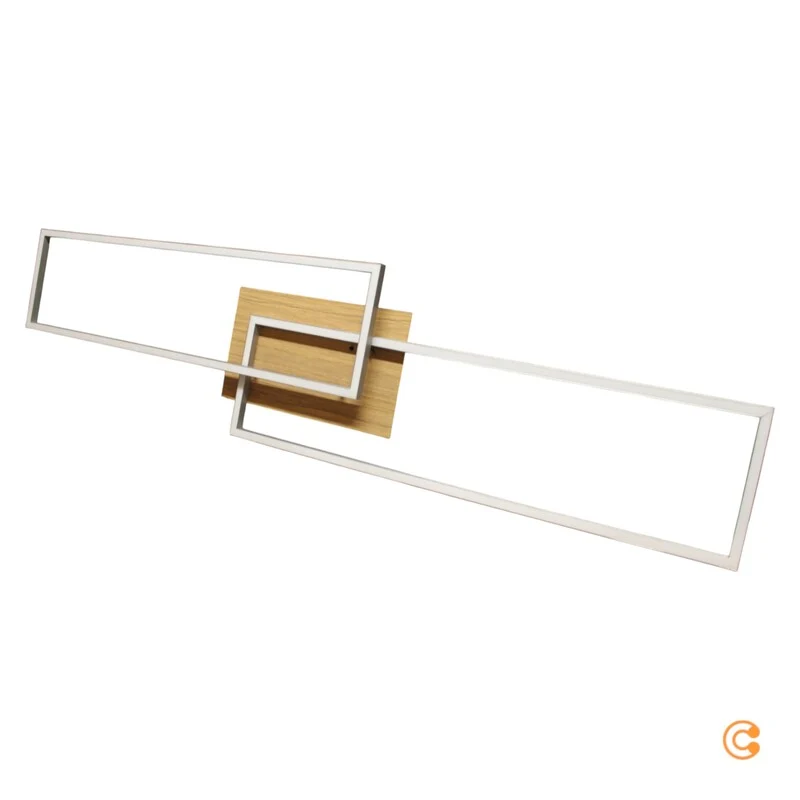 B-Ware JUST LIGHT Deckenleuchte Lampe LED dimmbar Stahl Holz Fernbedienung Iven 110 cm