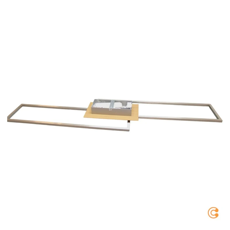 B-Ware JUST LIGHT Deckenleuchte Lampe LED dimmbar Stahl Holz Fernbedienung Iven 110 cm