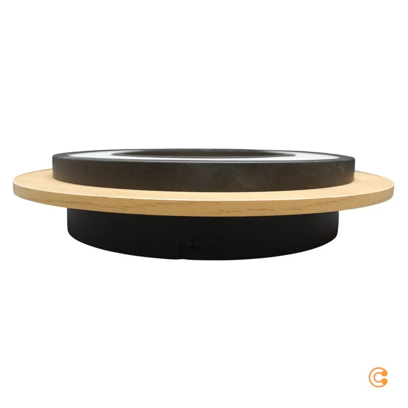 B-Ware JUST LIGHT Deckenleuchte Lampe LED Holz schwarz Tola rund Warmweiß 3000K