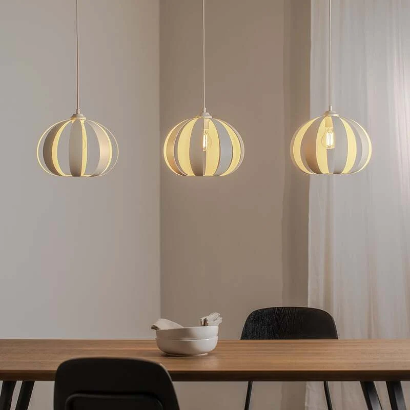 B-Ware Helam Hängeleuchte Pendelleuchte Newton LED Hängelampe Licht dimmbar sandfarben
