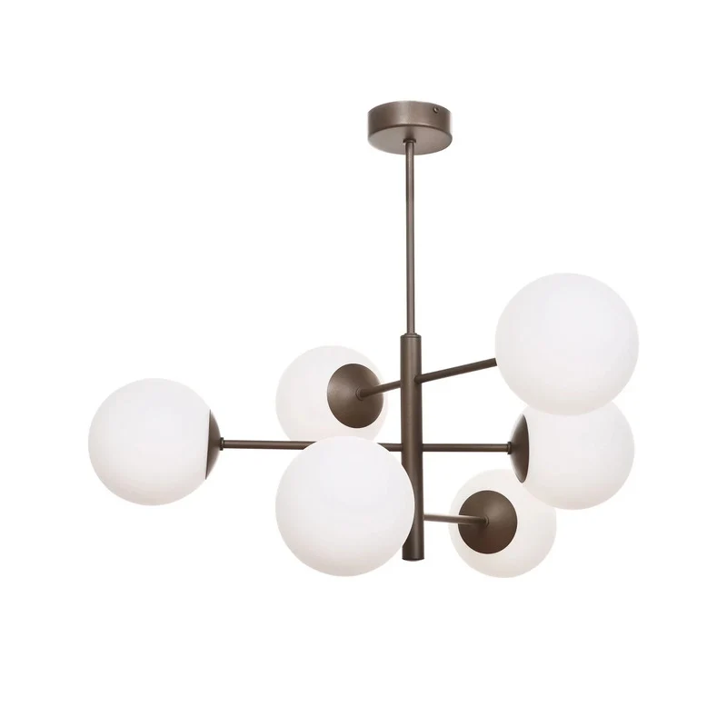 B-Ware Domiluce Hängeleuchte Pendelleuchte Aurora braun 60 cm 6-flammig Glas E14 Lampe
