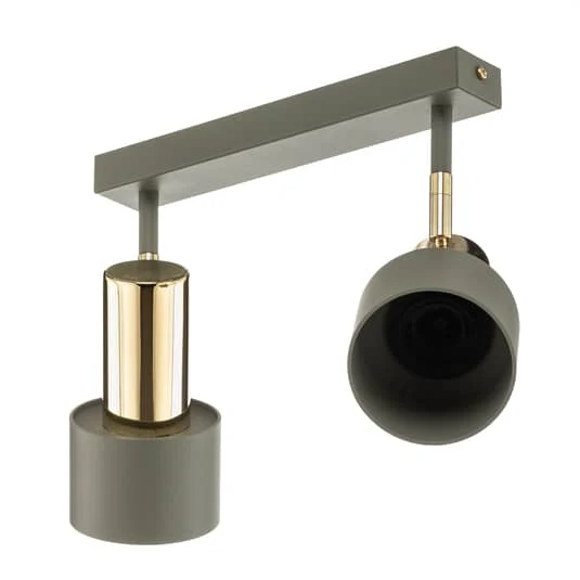 B-Ware Euluna Deckenstrahler Deckenlampe Lampe Leuchte Destin zweiflammig grün/messing
