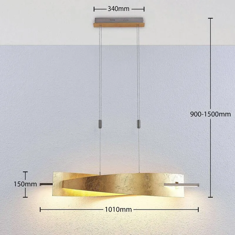 B-Ware Lucande LED-Hängeleuchte Marija Pendelleuchte Deckenlampe Blende senkrecht gold