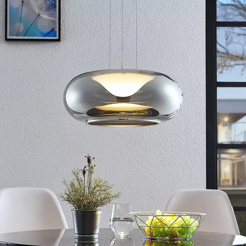 B-Ware Lucande Glas-LED-Pendelleuchte Lampe Leuchte Pendelleuchte 12W. Mijo in Rauchgra