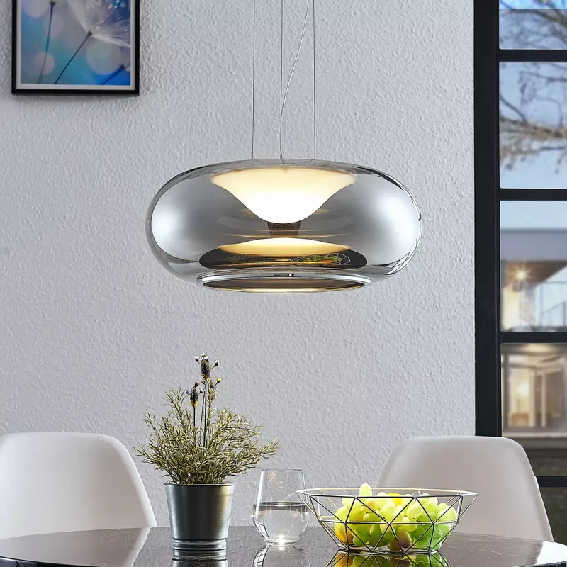 B-Ware Lucande Glas-LED-Pendelleuchte Lampe Leuchte Pendelleuchte 12W. Mijo in Rauchgra