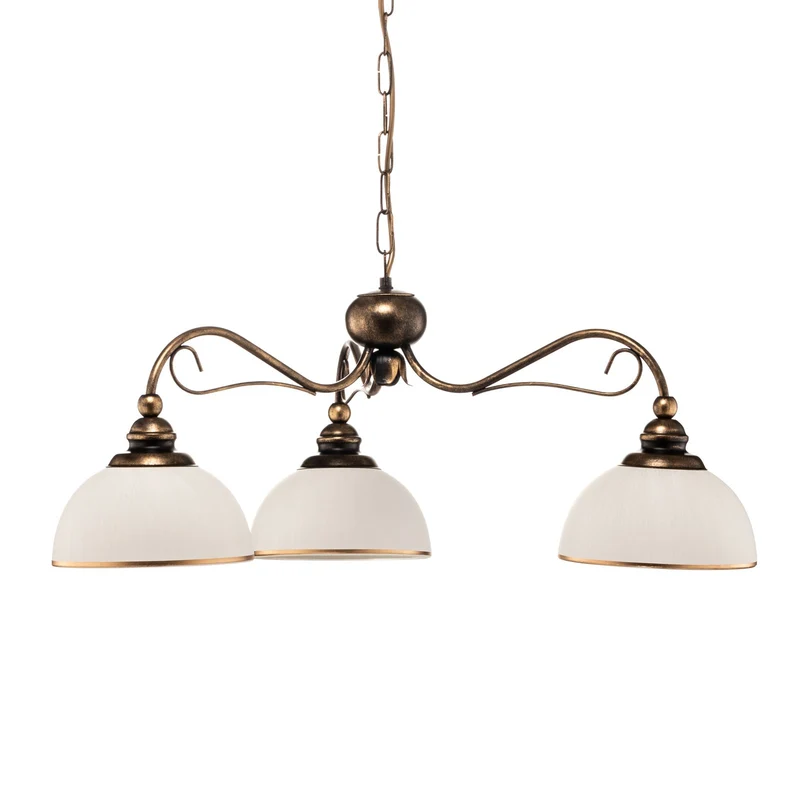 B-Ware Jupiter Hängeleuchte Pendelleuchte Casale altmessing Metall Glas 3-flammig 74cm