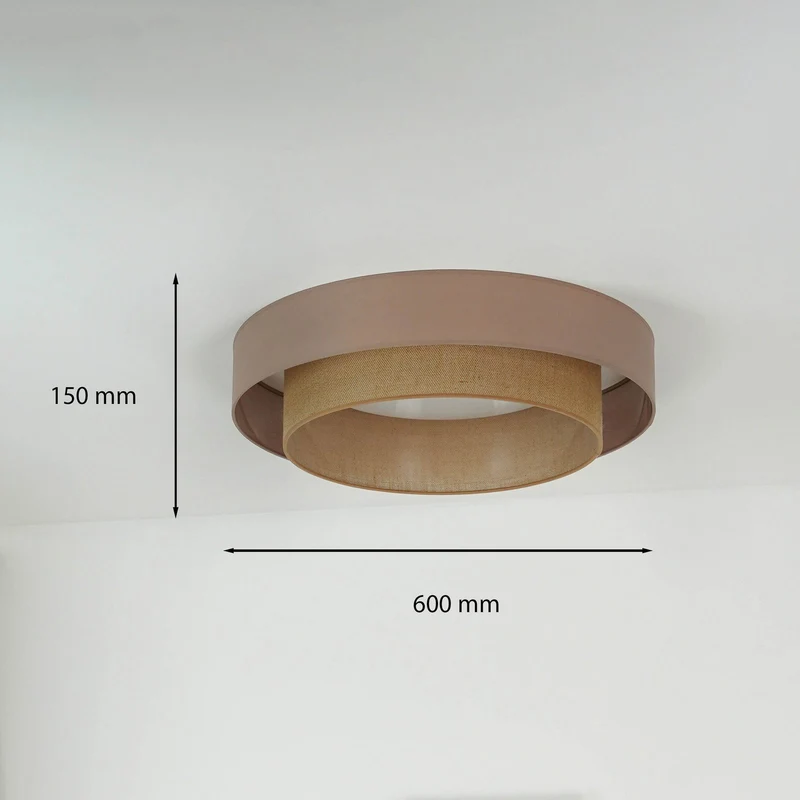 B-Ware Duolla Deckenleuchte Deckenlampe LED Textil braun Luneta Fernbedienung dimm617