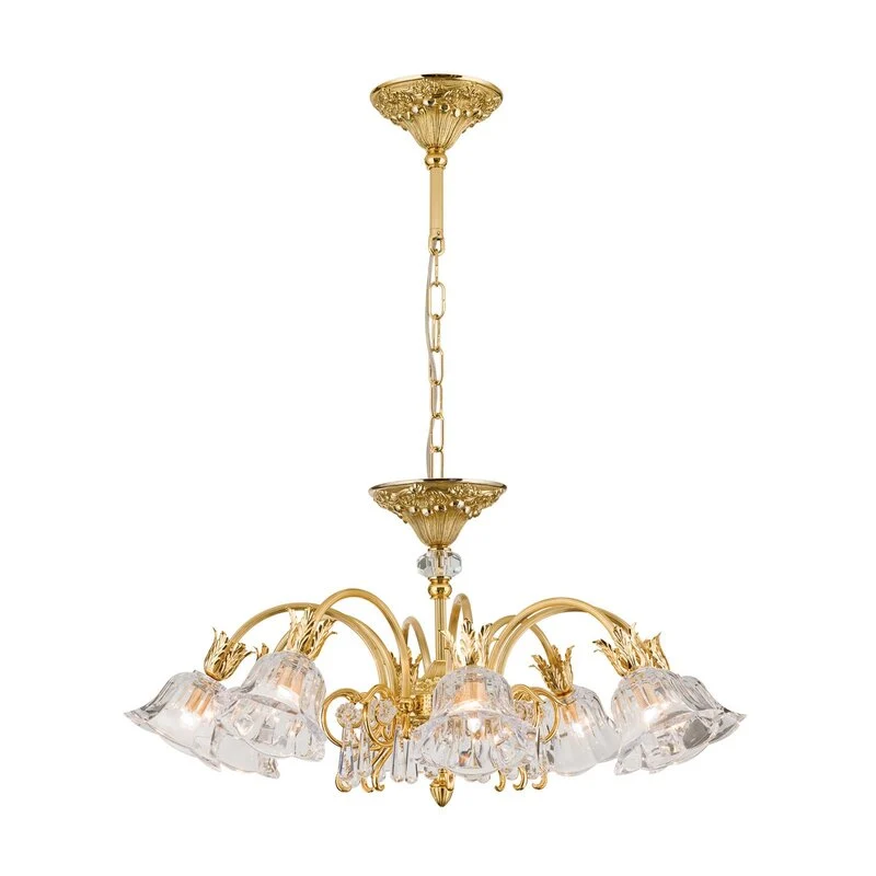 B-Ware ORION Deckenleuchte Leuchte Kaisa 24 Karat vergoldet 8-flammig Gold Deckenlampe
