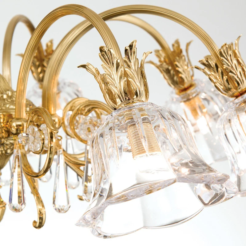 B-Ware ORION Deckenleuchte Leuchte Kaisa 24 Karat vergoldet 8-flammig Gold Deckenlampe