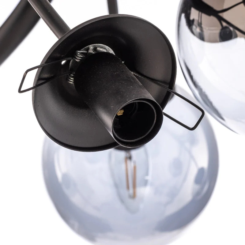 B-Ware Avonni Deckenleuchte AV-4286-12-BSY mit Rauchglaskugeln Deckenlampe Lampe Spot