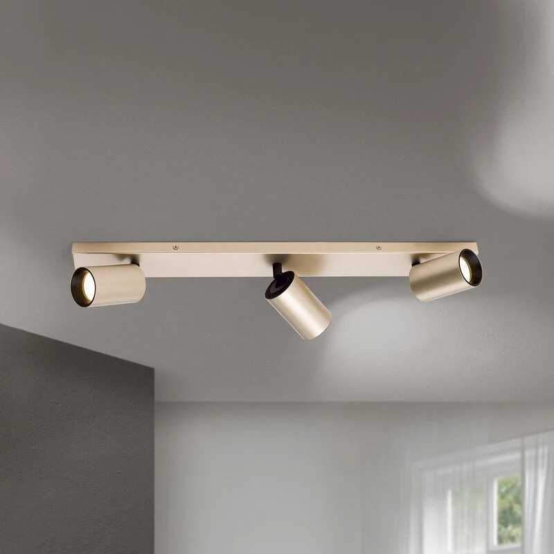 B-Ware Orion Strahler Sean Deckenleuchte Lampe 3-flg goldfarben Metall schwenkbar