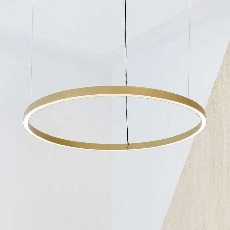 B-Ware Luceplan Compendium Circle Hängeleuchte Deckenleuchte LED 110cm messing Lampe