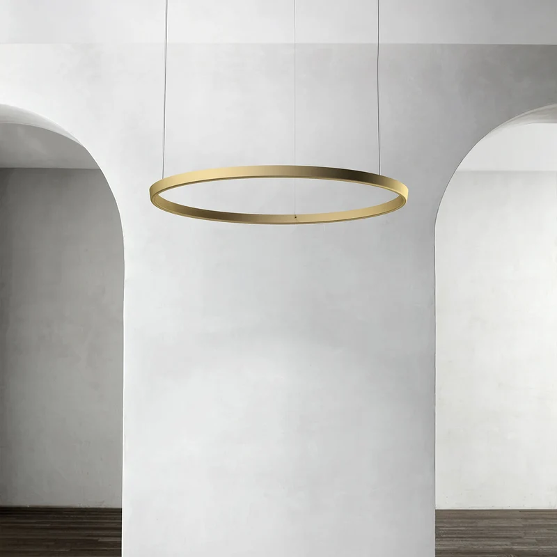 B-Ware Luceplan Compendium Circle Hängeleuchte Deckenleuchte LED 110cm messing Lampe