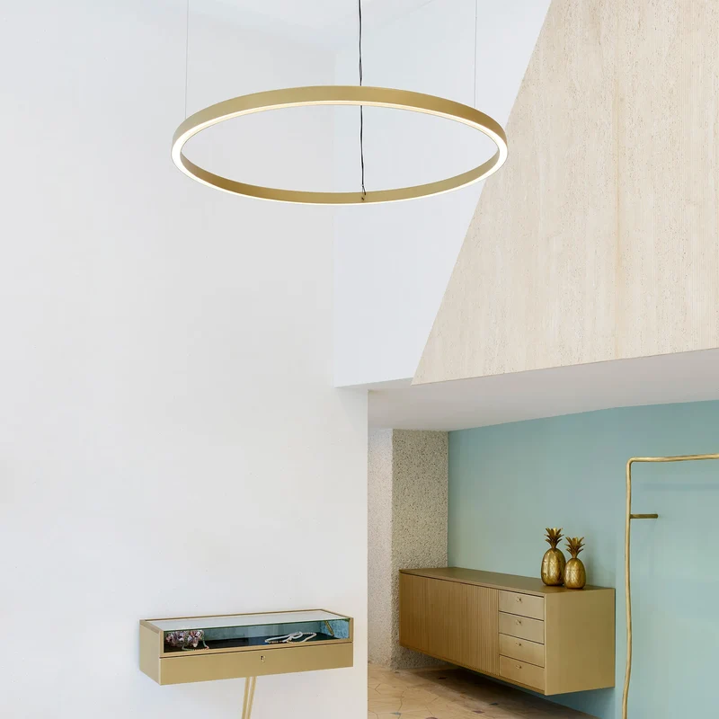 B-Ware Luceplan Compendium Circle Hängeleuchte Deckenleuchte LED 110cm messing Lampe