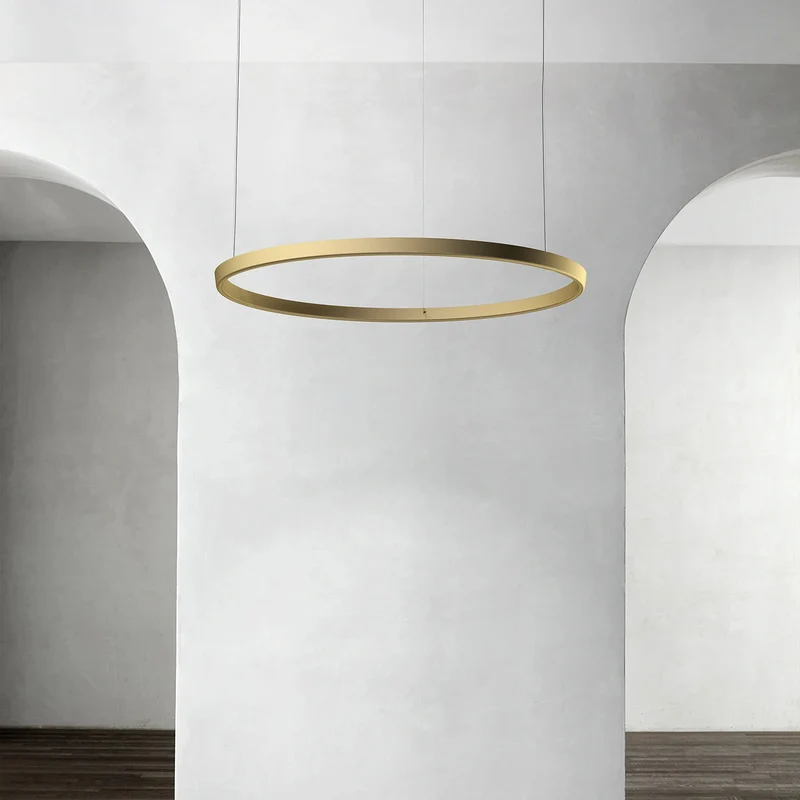 B-Ware Luceplan Compendium Circle Hängeleuchte Deckenleuchte LED 110cm messing Lampe